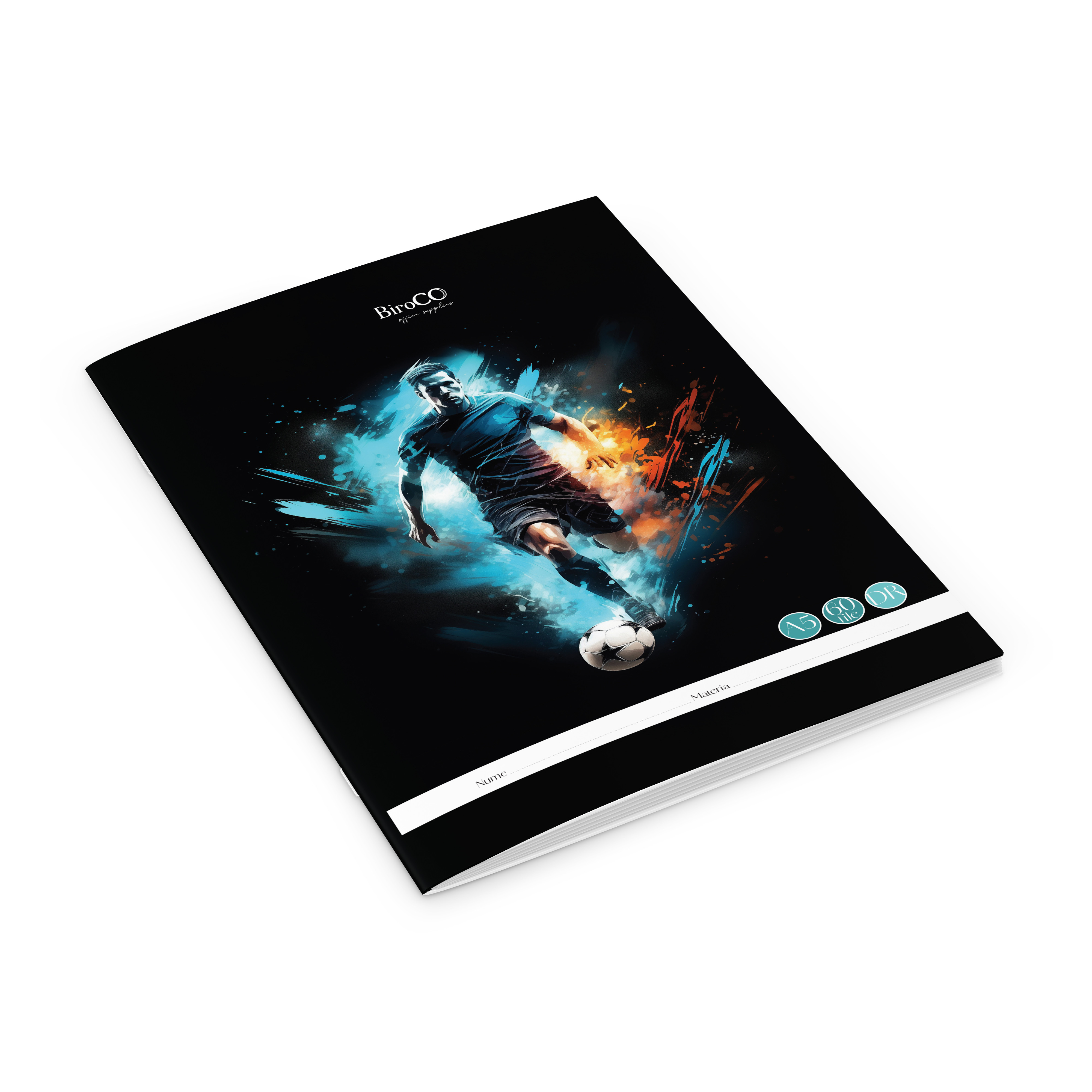 Caiet format A5, 60 file dictando, coperta Fotbal - imagine 3